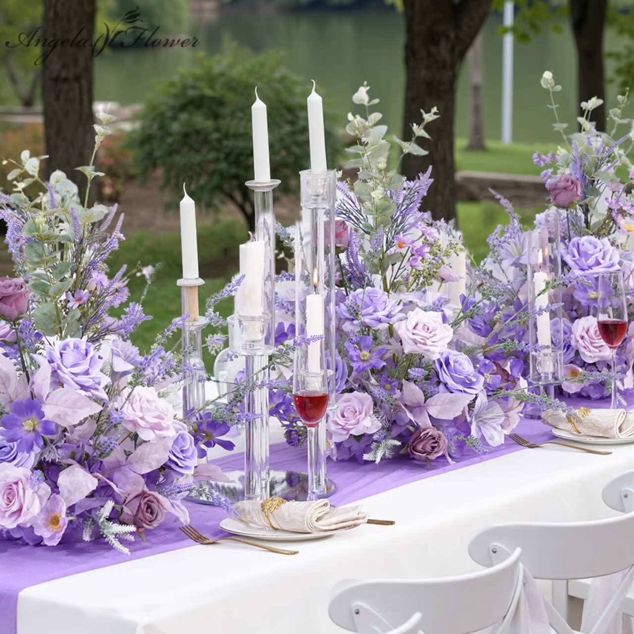 Table Runner - A8966 Red Free Standing Centerpieces Flowers