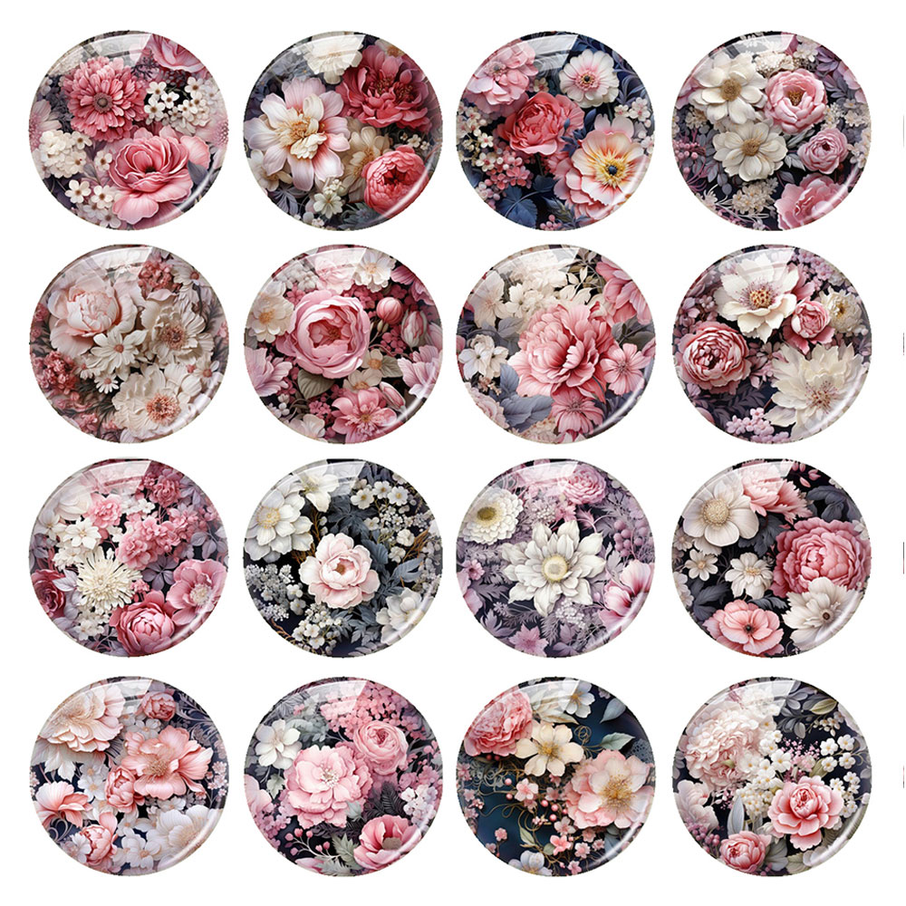 Vase Decor - Random Mixed Round/Oval/Square Pink Rose Flower