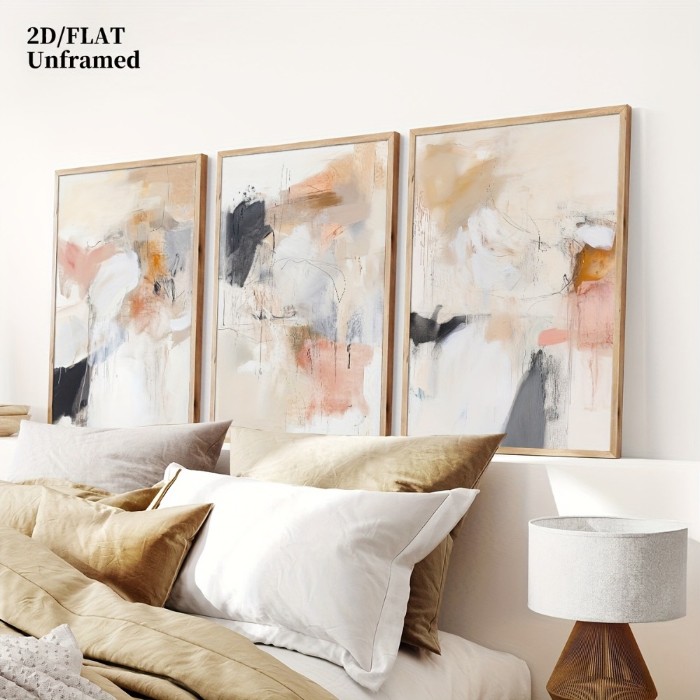 3pcs Frameless,Neutral Beige B - Abstract Canvas Set recension och pris