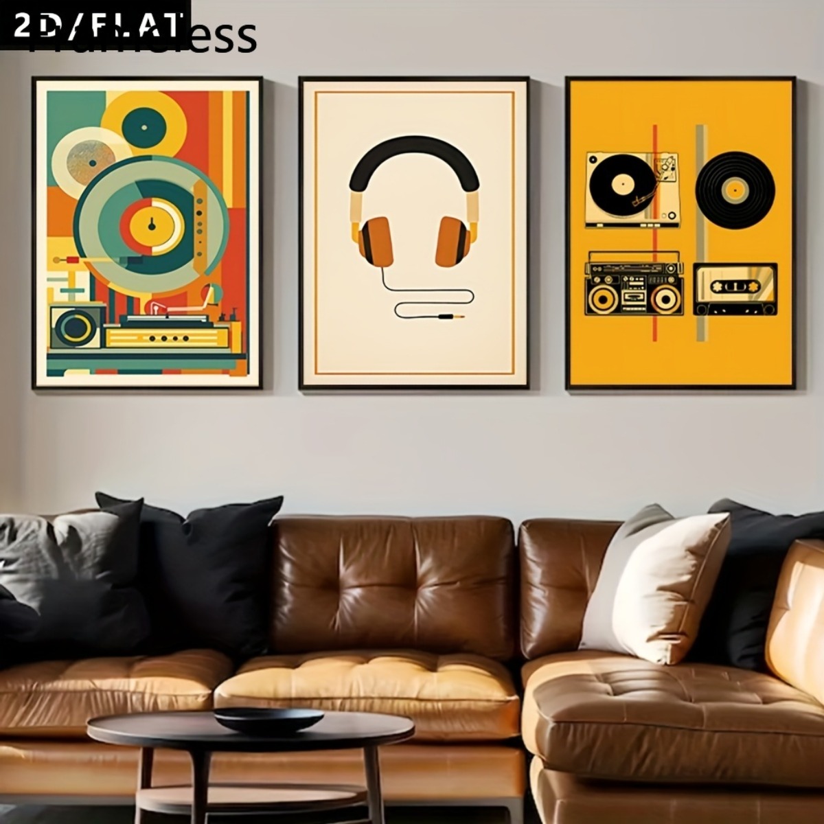 (NoFrame 3PCS)-2D Flat, Set of - Abstract Canvas Set recension och pris