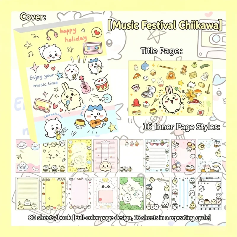 Chiikawa Cute Notebook 80 Shee - Wall Sticker recension och pris