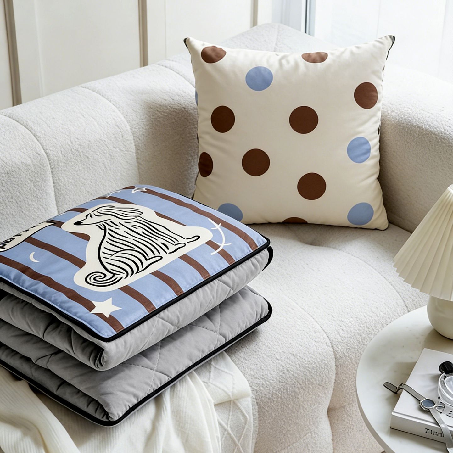 Cute Dog Pattern Striped Pillo - Throw Pillow recension och pris