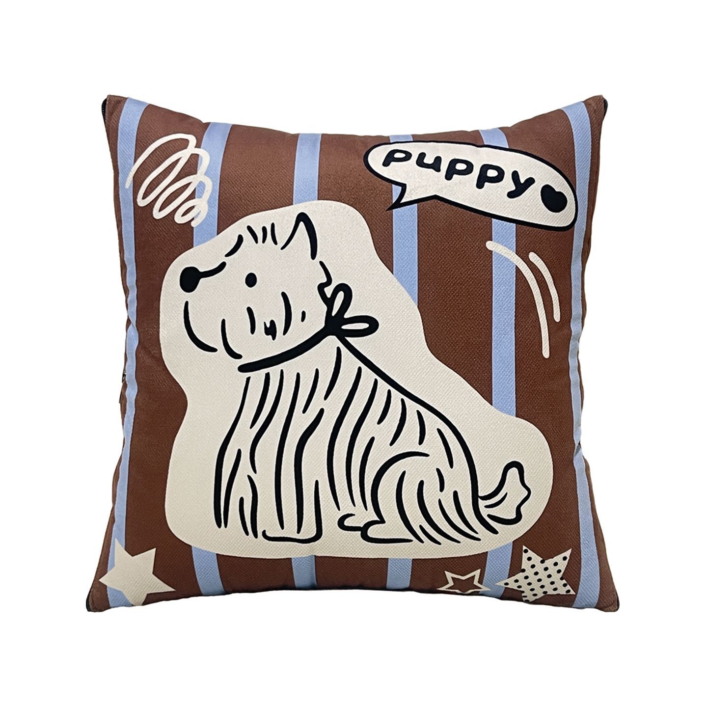 Cute Dog Pattern Striped Pillo - Throw Pillow recension och pris